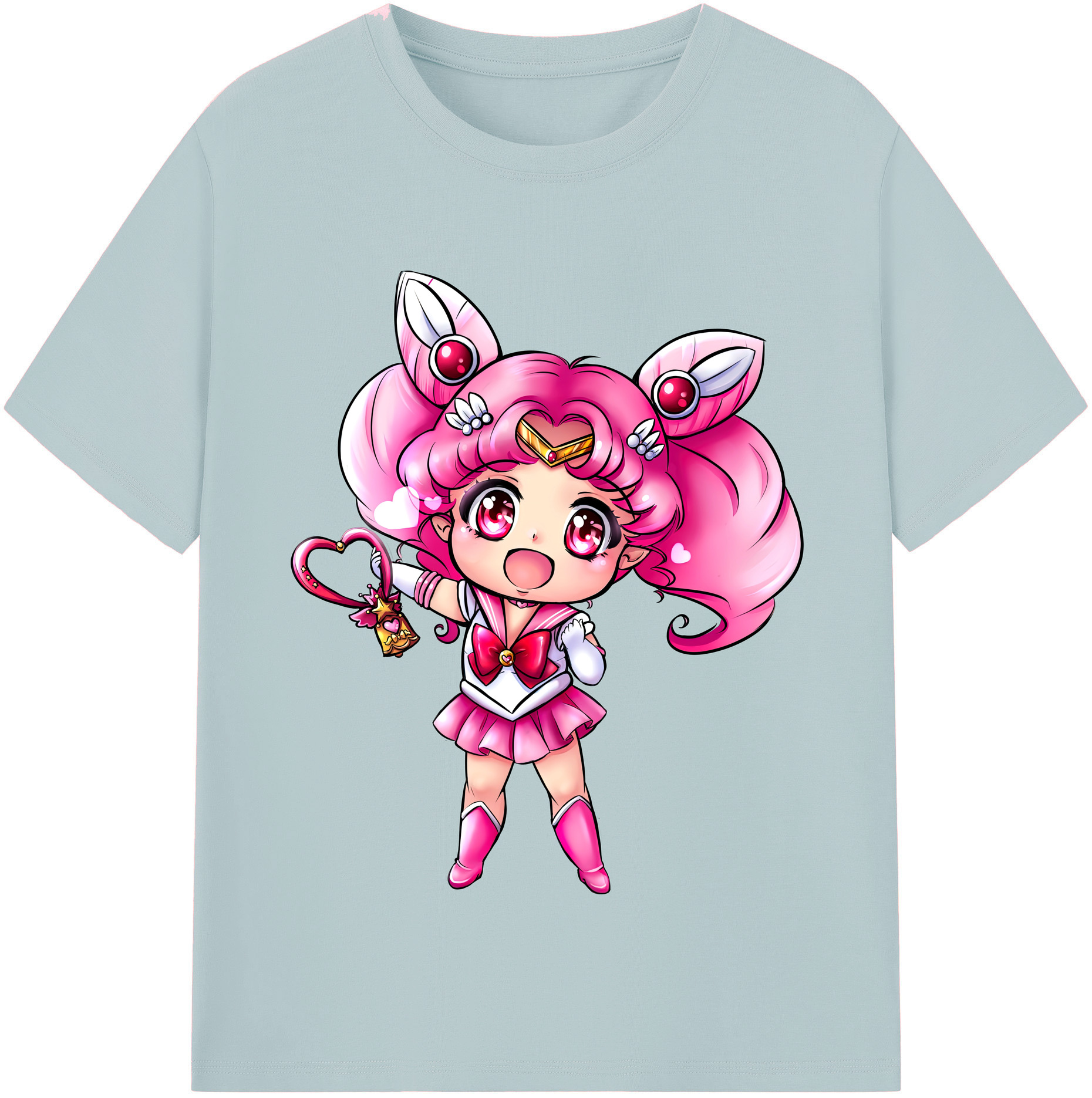 （画像用） 美少女戦士セーラームーン ちびうさ Sailor Moon Chibiusa Tsukino Usagi Small Lady Serenity 綿100％半袖Tシャツ（フロントプリント）